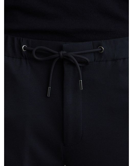 Reiss Natural Tailored-Fit Stretch-Piqué Drawstring Trousers for men