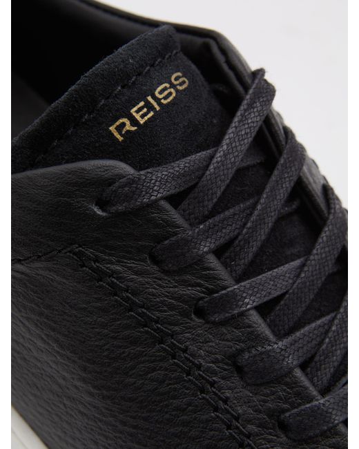 Reiss Black Connie Trainers Leather Plain