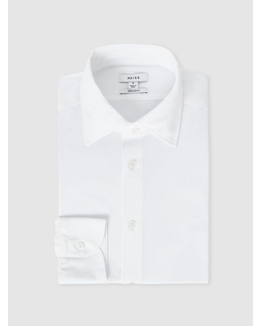 Reiss Natural Long-Sleeve Slim-Fit Travel Shirt for men