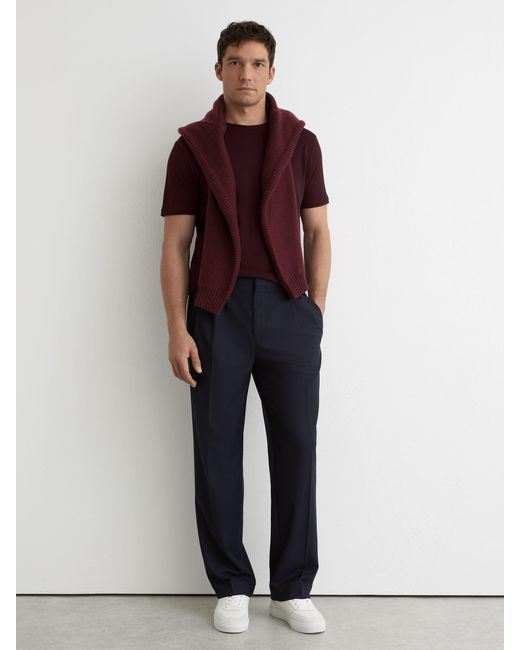 Reiss Bless - Bordeaux Bless Cotton Crew-neck Tailored-fit T-shirt, L for men