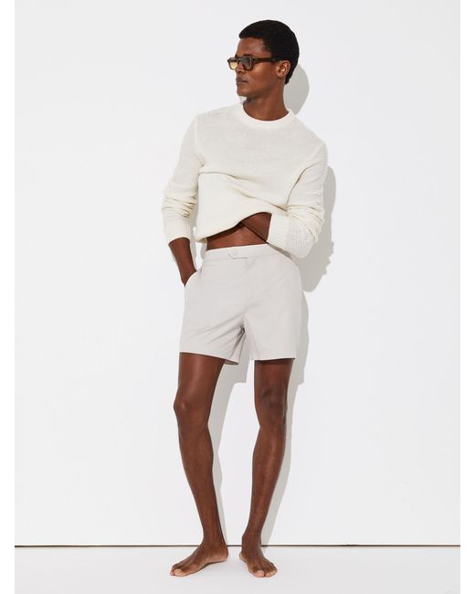 Reiss White Side-Adjuster Swim Shorts for men