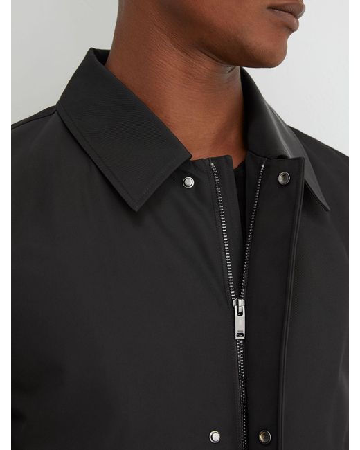 Reiss Black Technical Long Zip-Through Jacket for men