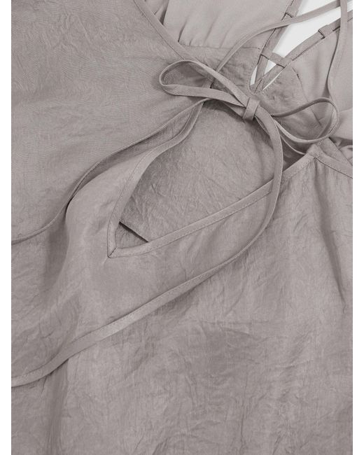 Reiss Natural Satin Tie Back Slip Dress