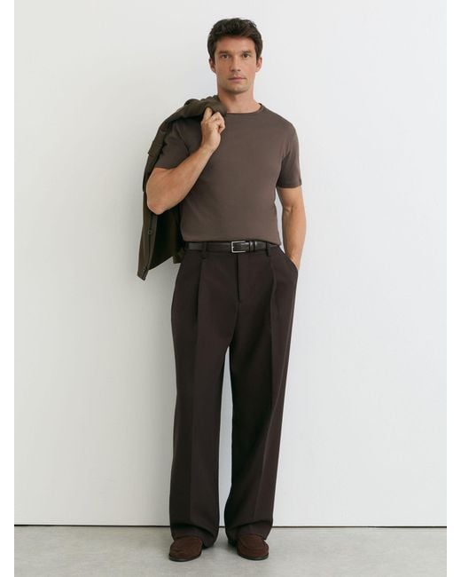 Reiss Gray Air-Water Cotton Tailored-Fit T-Shirt for men