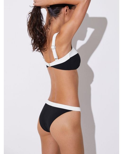 Reiss White Abby - Black/ivory Colour-block Bikini Bottoms, Us 8