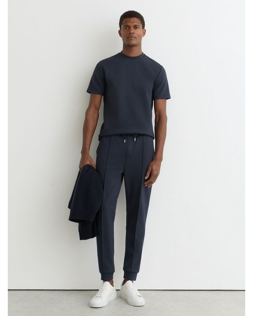 Reiss Blue Premium-Interlock Modern-Fit T-Shirt for men