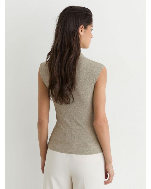 Reiss White Metallic High-Neck Vest