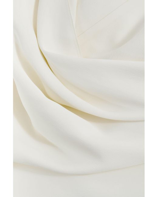 ATELIER White Italian Fabric Drape Back Cape-style Top