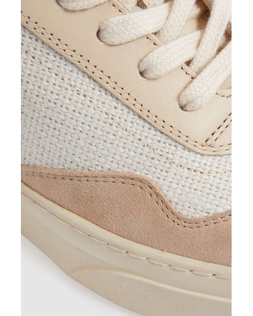 Reiss Asha - Natural Canvas Leather Chunky Trainers