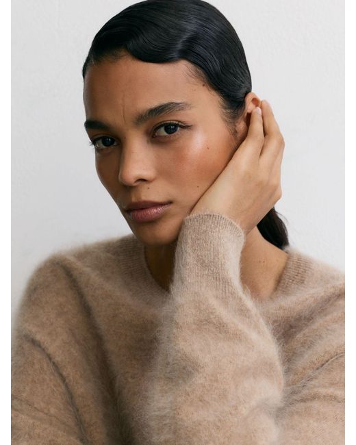 Reiss Brown Cashmere Crew-Neck Jumper