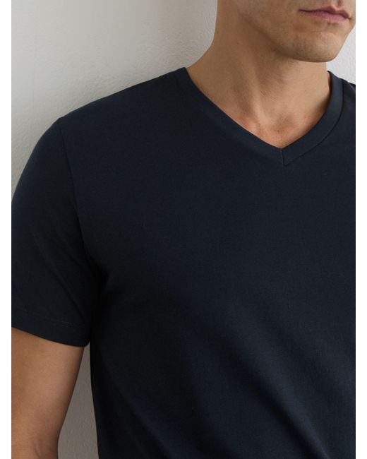 Reiss White Cotton V-Neck Tailored-Fit T-Shirt for men