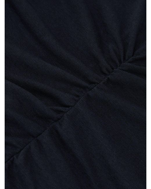 Reiss Blue Hattie - Navy Funnel-neck Jersey-knit Vest With Wool, M (us 8-10)