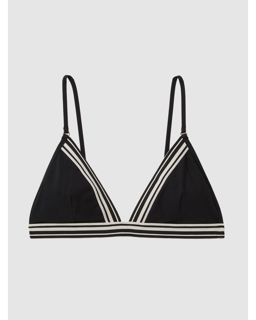 Reiss Natural Raven Triangle Colourblock Bikini Top, - Resort & Holiday Wear