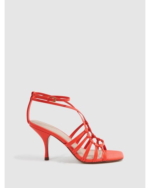 Reiss Red Eva Strappy Heels