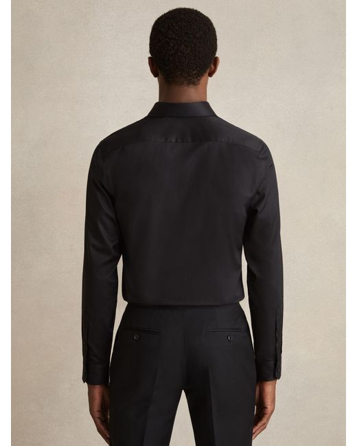 Reiss Black Storm Cotton-Twill Two-Fold-Fit Shirt for men