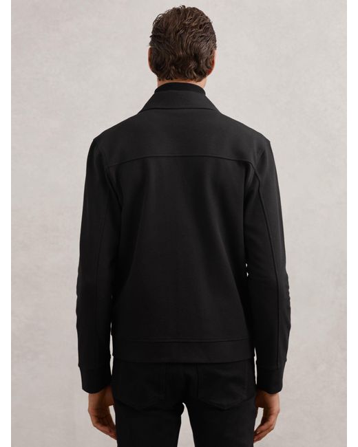 Reiss Finley - Black Twill Twin-pocket Overshirt, Xxl for men