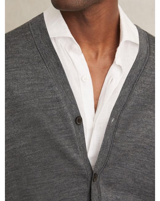Reiss Multicolor Merino Wool Button-Through Cardigan for men