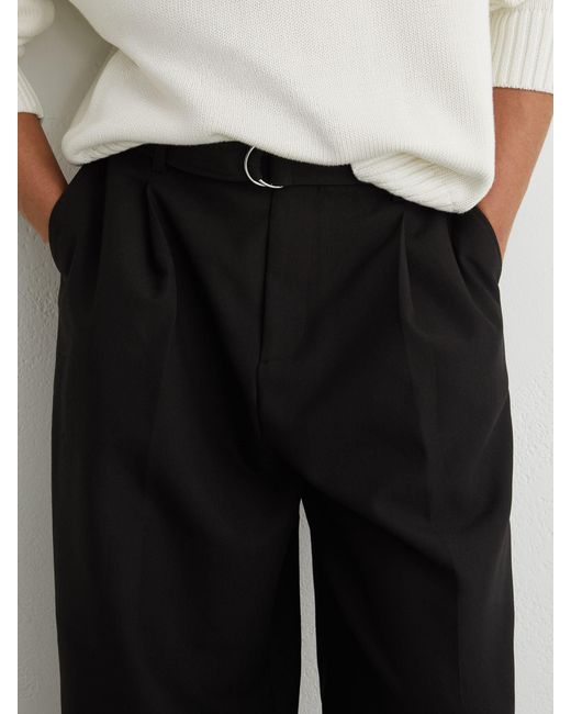 Reiss Natural Monogram Relaxed-Fit Belted Trousers for men
