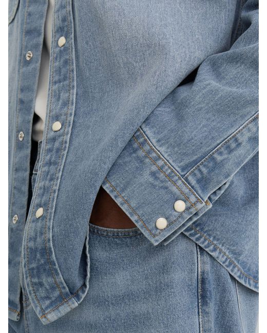 Reiss Blue Denim Western Overshirt for men