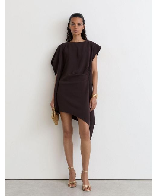 Reiss Multicolor Asymmetric Drape Mini Dress