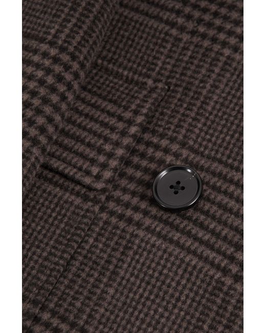 Reiss Date - Brown Wool Check Double Breasted Coat for men