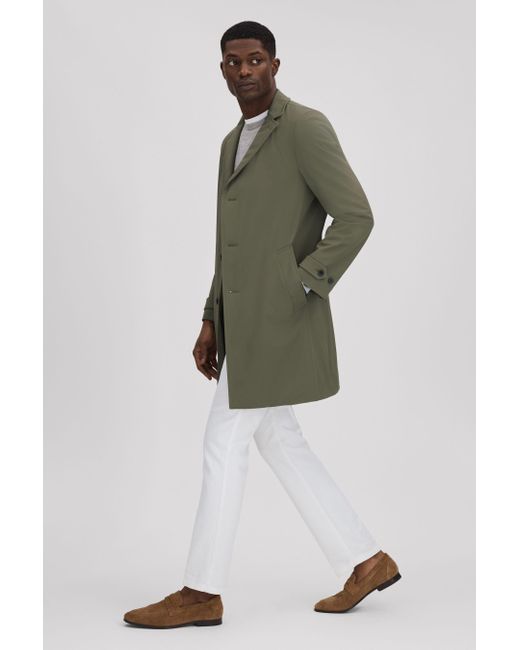 Reiss Capital - Fern Green Single Breasted Mid Length Coat for men