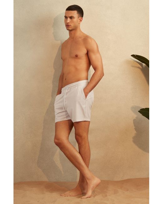 Reiss Natural Shore - Pale Pink Plain Drawstring Waist Swim Shorts for men