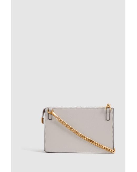 Reiss Natural Picton - Grey Leather Chain Crossbody Bag