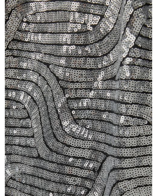 Halston Heritage Gray Sequin Mini Dress