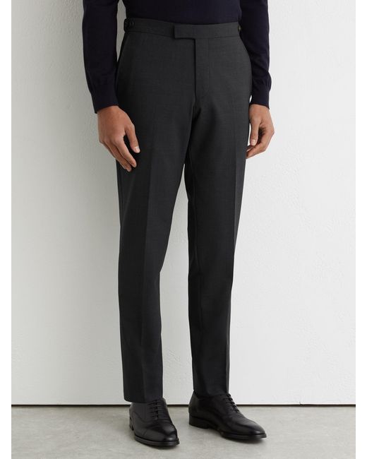 Reiss Black Tailored Fit Wool-Blend Tailored-Fit Suit Trousers for men