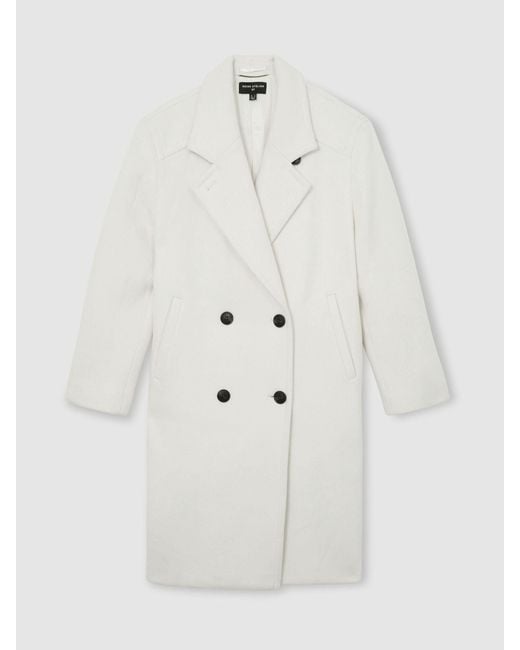 ATELIER Black Wool-Blend Double-Breasted Relaxed Coat