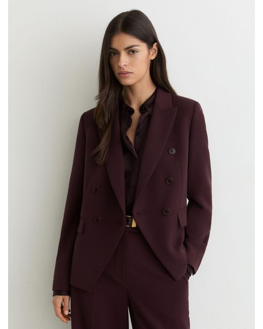 Reiss Blue Gabi - Berry Double-breasted Suit Blazer, Us 2