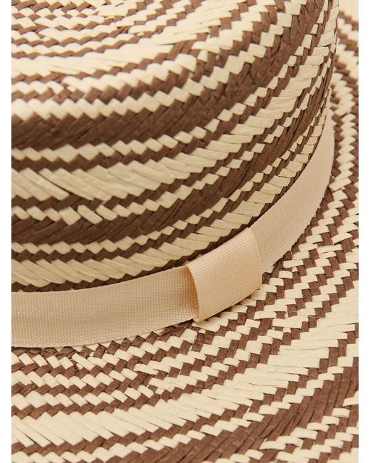 Reiss White Tatiana - Natural Straw-effect Striped Sun Hat, S-m (us 4-10)