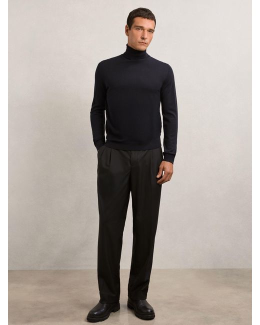 Reiss Blue Caine - Navy Merino Wool Rollneck, Uk X-small for men