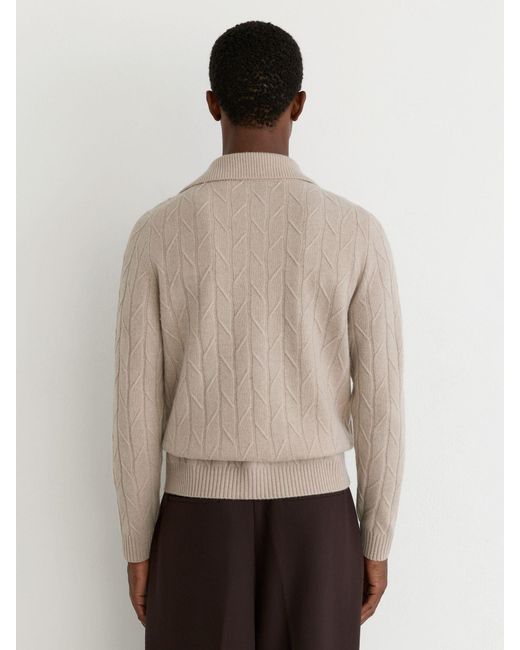 Reiss Natural Wool Stitch-Detail Half-Button Jumper for men
