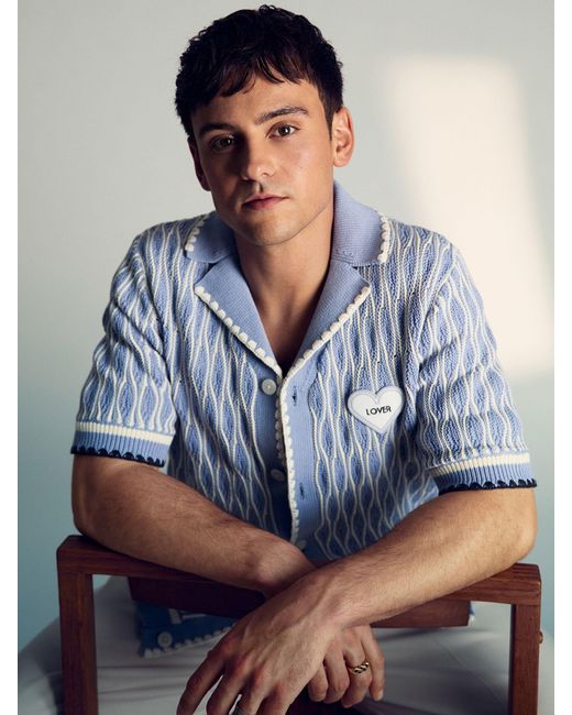 Reiss Blue Soft & Tom Daley-Knit Shirt for men
