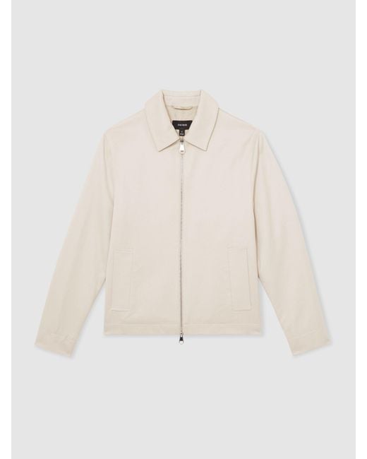 Reiss Natural Lyocell-Cotton Zip-Through Twill Jacket for men