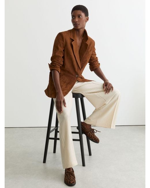 Reiss Natural Suede Flat Boat Shoes