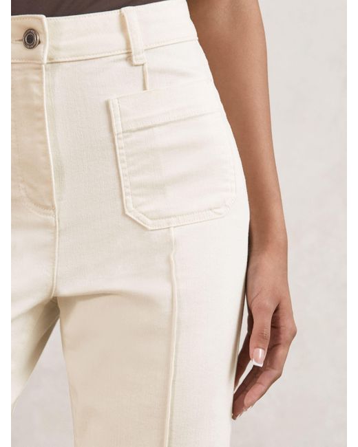 Reiss Natural Petite Patch-Pocket Flared Jeans
