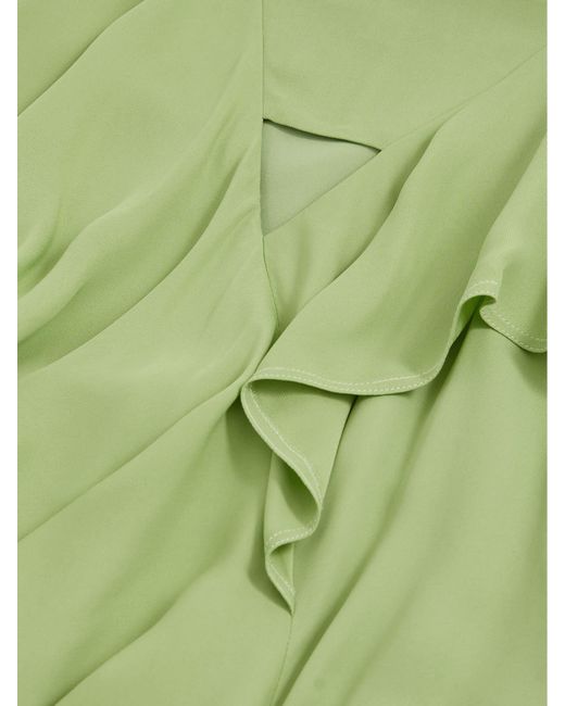 Reiss Green Ruffled Midi Dress