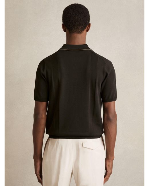 Reiss Natural Optic & Colour-Block Knit Polo Shirt for men