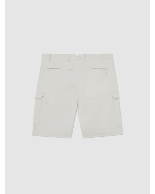 Reiss White Wicket Cotton Chino Shorts With Stretch for men