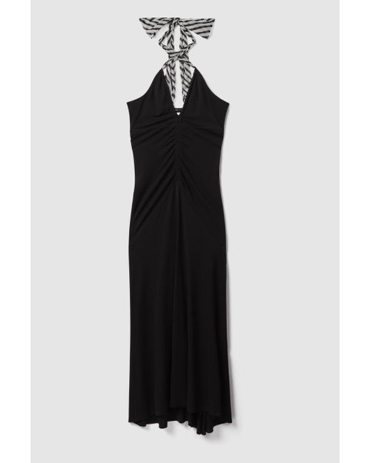 Reiss Iris - Black Bodycon Jersey Maxi Dress, Us 4