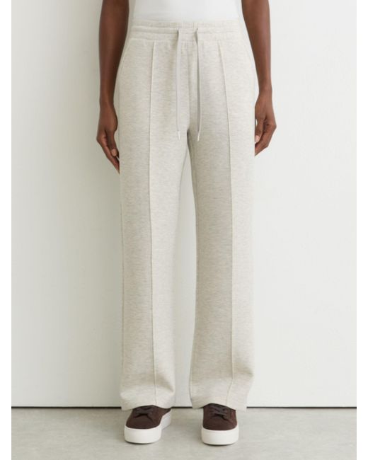 Reiss White Petite Premium Interlock Wide-Leg Joggers