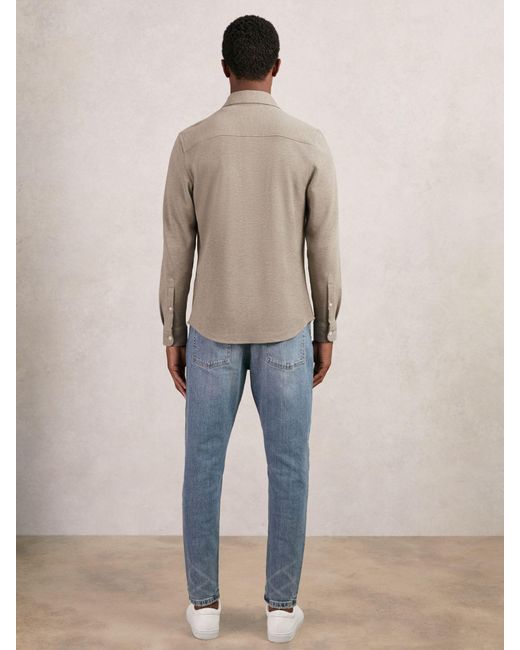 Reiss Natural Textured Twin Pocket Cotton Blend Overshirt for men