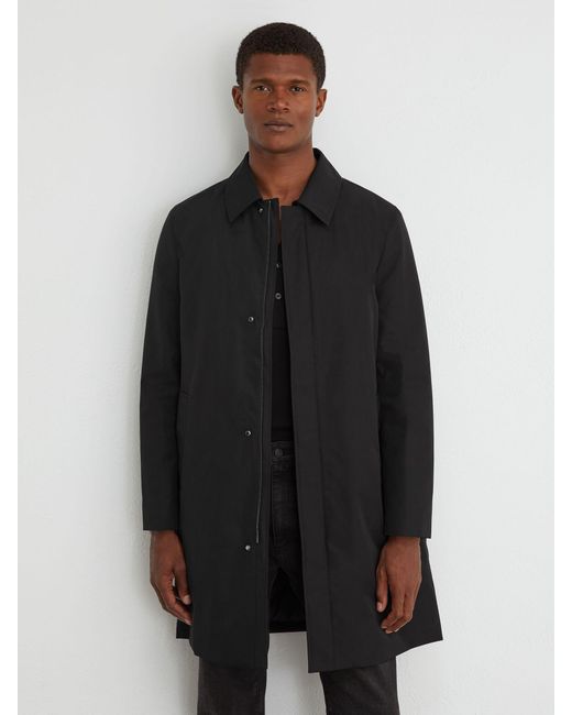 Reiss Black Technical Long Zip-Through Jacket for men