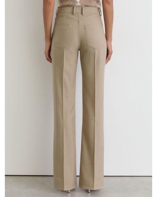 Reiss Natural Flared Twill Seam-Detail Trousers
