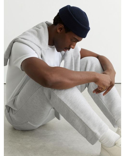 Reiss White Tanner - Grey Melange Cotton-blend Heavyweight Joggers, Xs for men