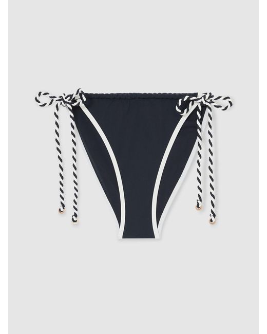 Reiss Natural Twist-Strap Tie-Side Bikini Bottoms