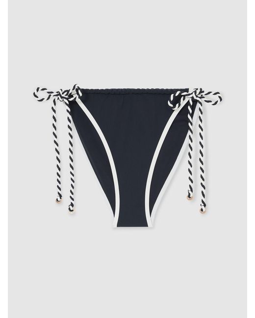 Reiss Natural Twist-Strap Tie-Side Bikini Bottoms